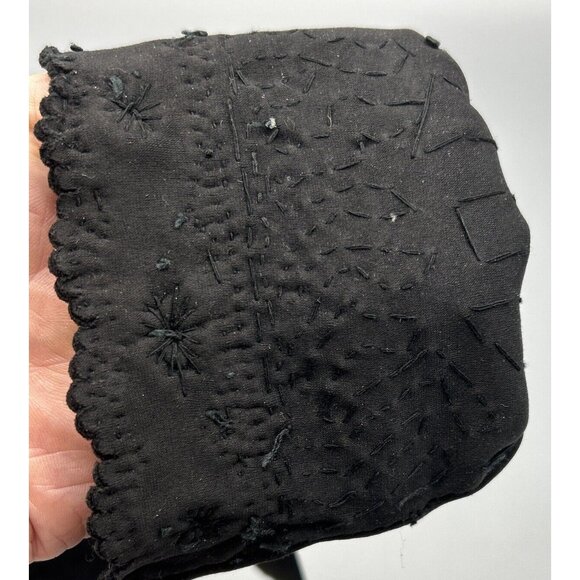 Gloves Opera Black Hand Beaded Gauntlet Scalloped Edge MCM 13.5” Long Vtg - Picture 7 of 10